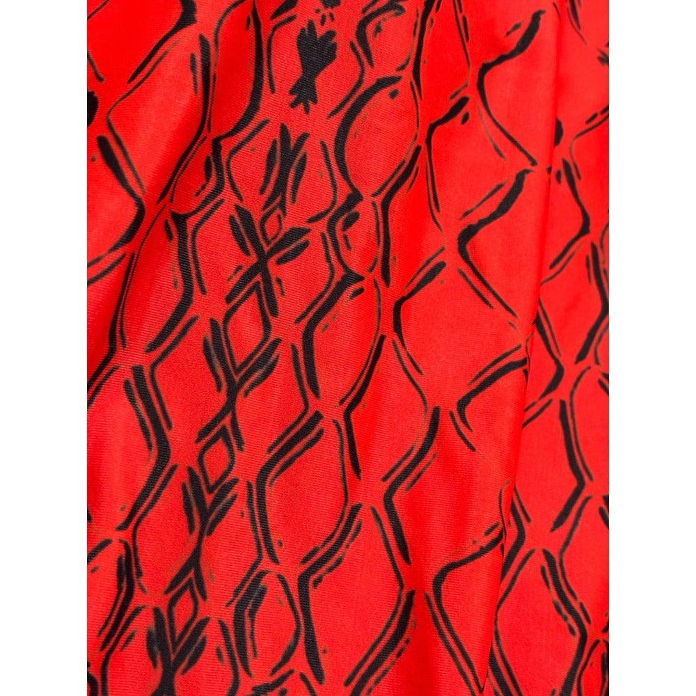 Womens XL Red Black Snake Print One Piece Swimsuit Boho Festival Casual
