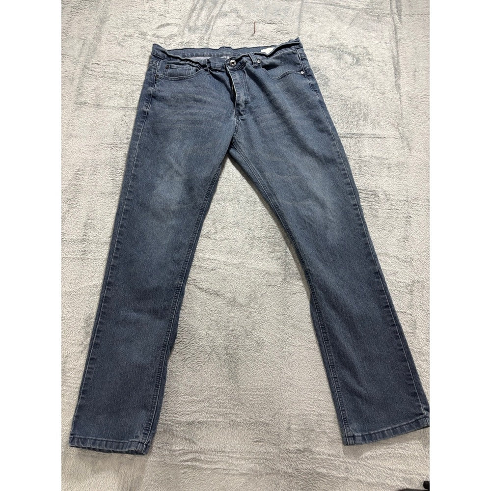 Six Lincoln New York 36x32 Gray Slim Stretch Jeans Mens Casual Minimalist