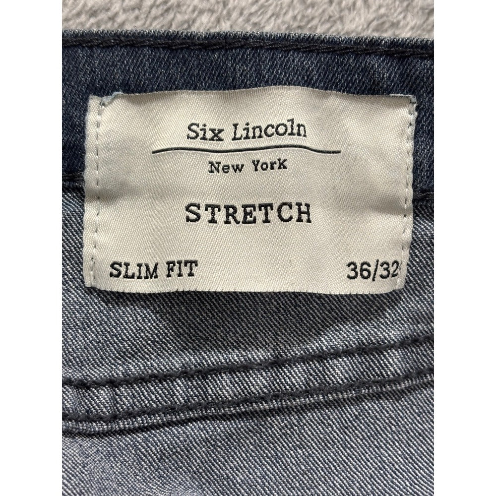 Six Lincoln New York 36x32 Gray Slim Stretch Jeans Mens Casual Minimalist