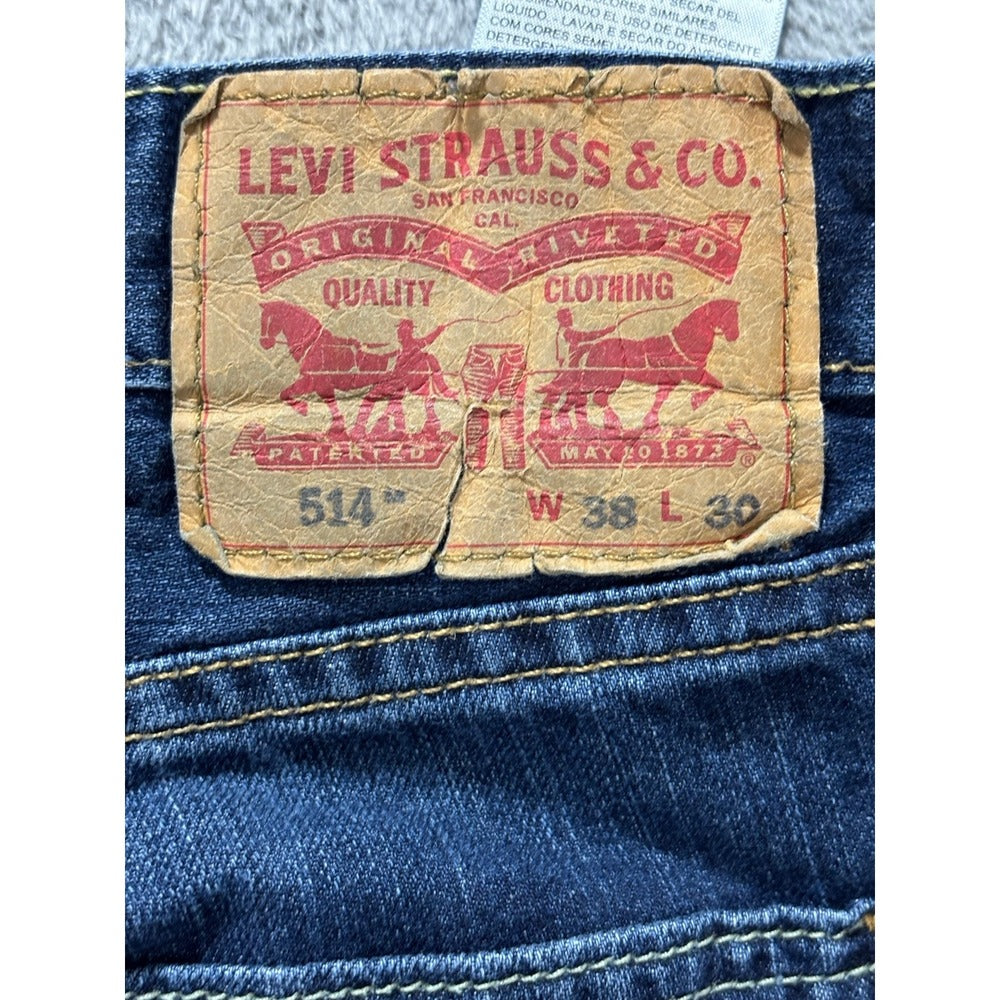 Levis 514 38x30 Blue Jeans Mens Straight Leg Denim Casual Vintage