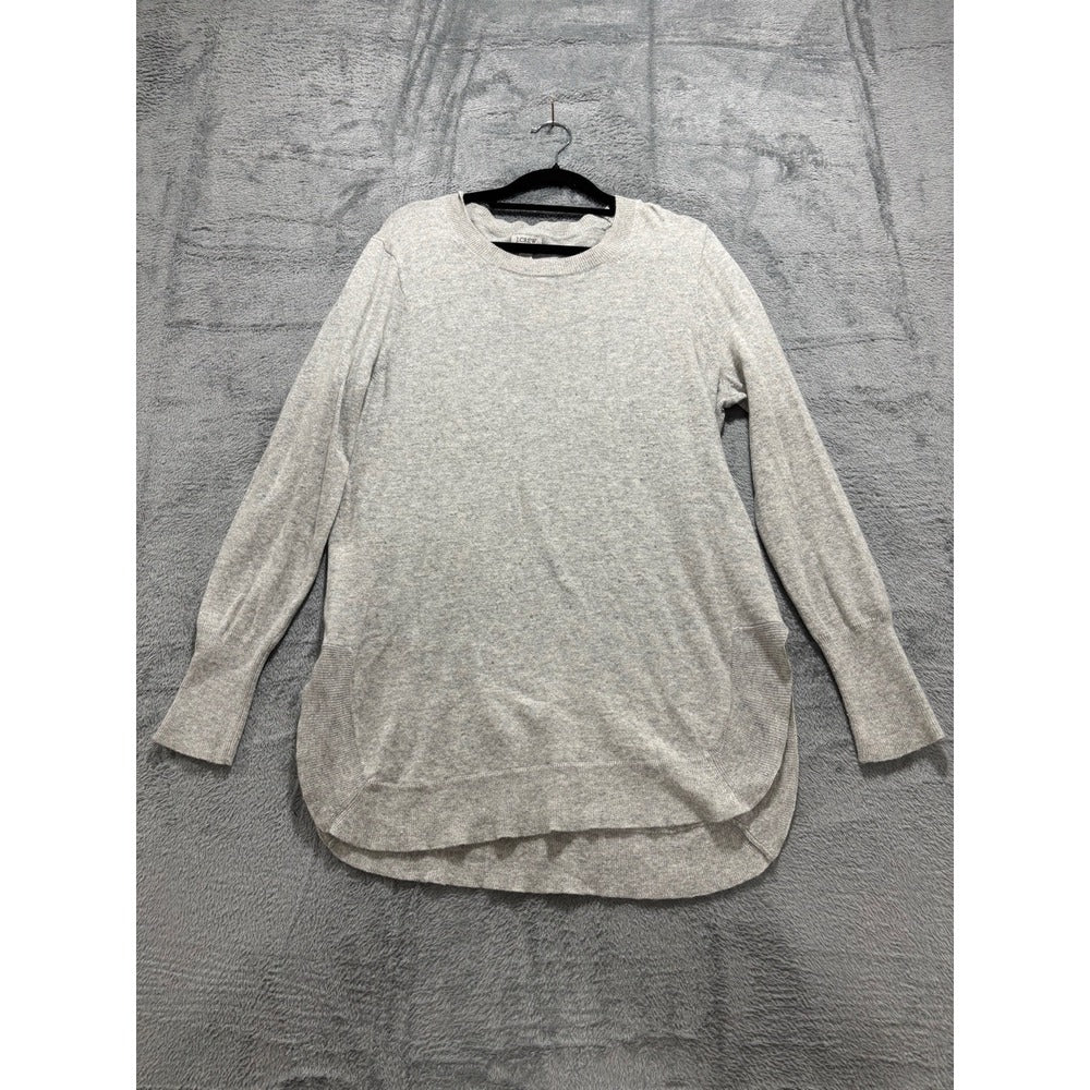 J.Crew Womens M Grey Crewneck Sweater Casual Cozy Minimalist