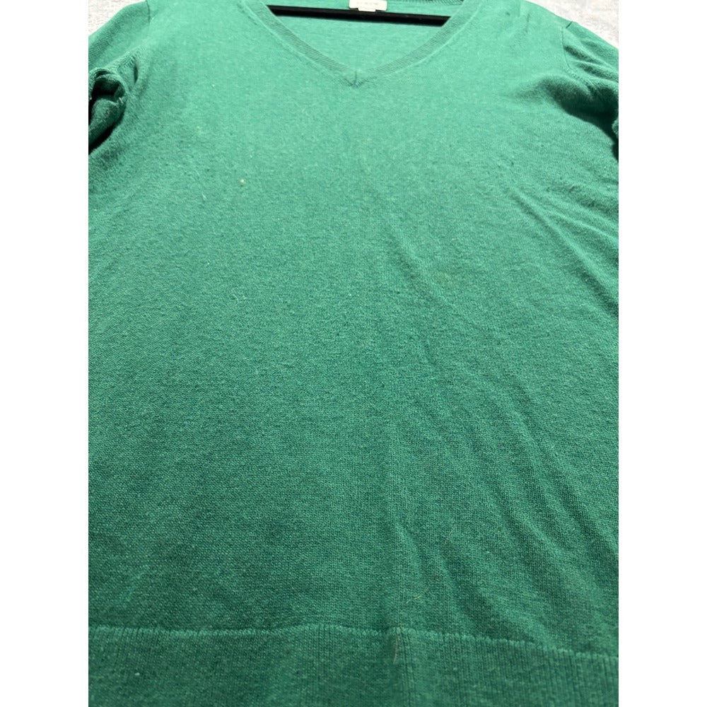 J.Crew Womens M Green V-Neck Sweater Re-Imagined Preppy Casual