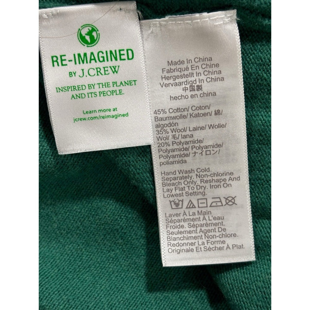 J.Crew Womens M Green V-Neck Sweater Re-Imagined Preppy Casual