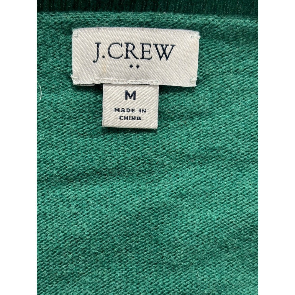 J.Crew Womens M Green V-Neck Sweater Re-Imagined Preppy Casual