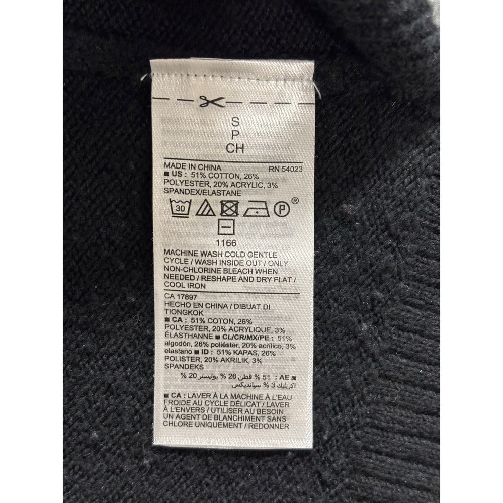 Old Navy Womens S Black Ribbed Mock Neck Sweater Casual Minimalist Cozy