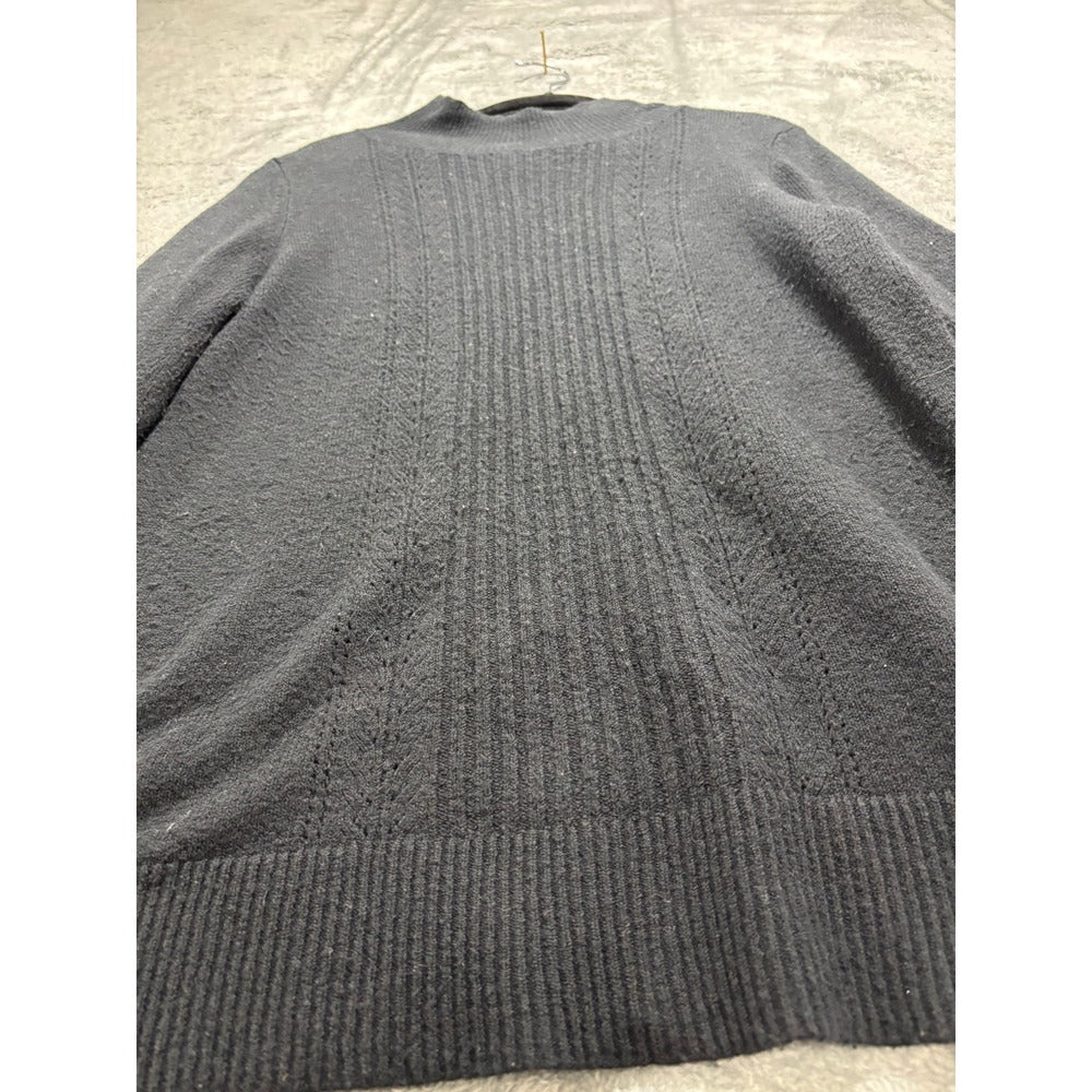 Old Navy Womens S Black Ribbed Mock Neck Sweater Casual Minimalist Cozy