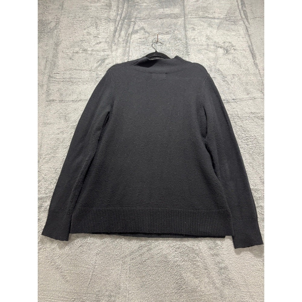 Old Navy Womens S Black Ribbed Mock Neck Sweater Casual Minimalist Cozy