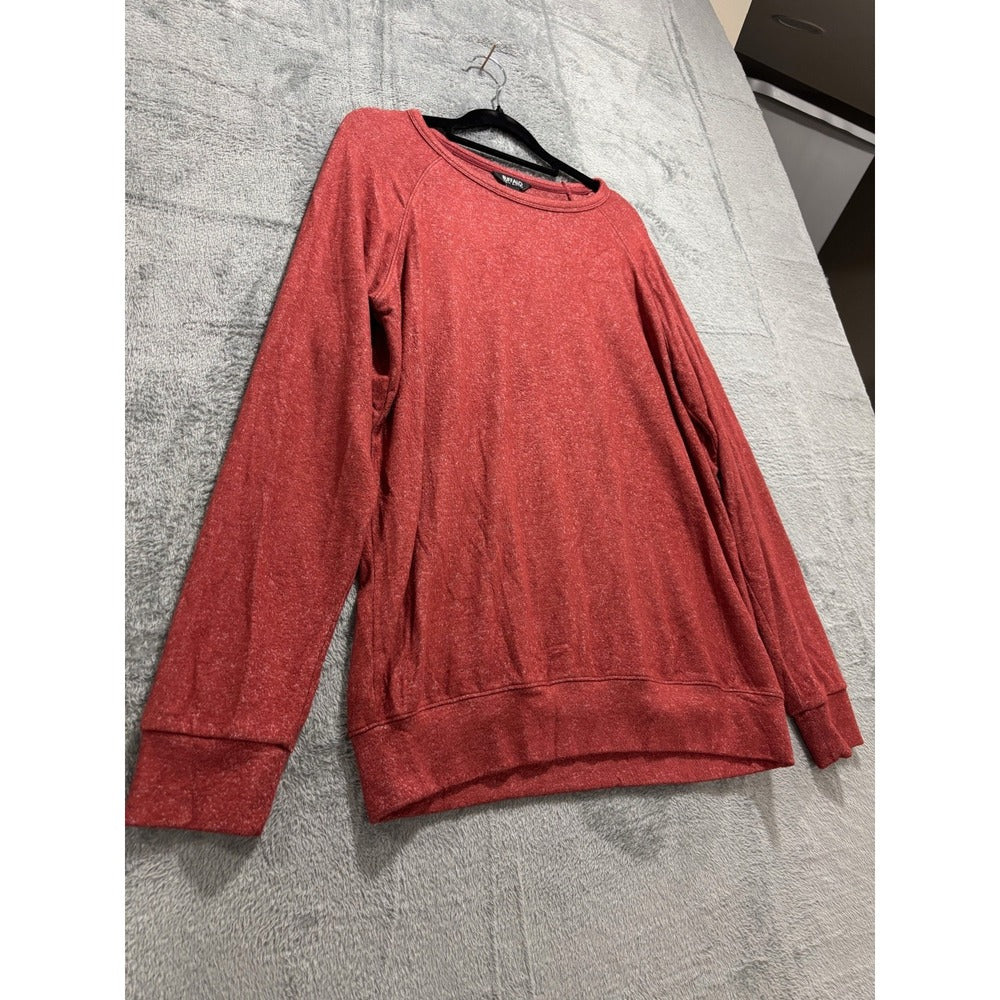 Buffalo David Bitton Womens M Red Heathered Crewneck Sweatshirt Casual Cozy