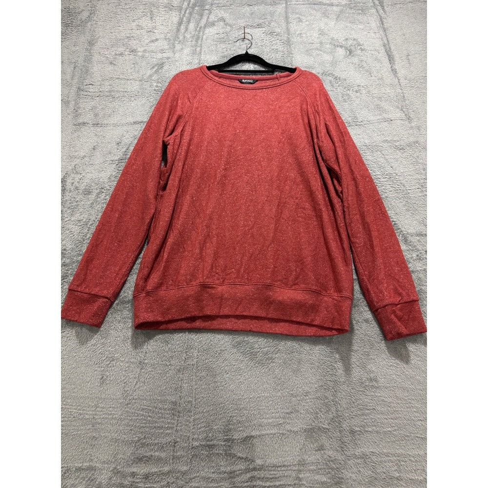 Buffalo David Bitton Womens M Red Heathered Crewneck Sweatshirt Casual Cozy