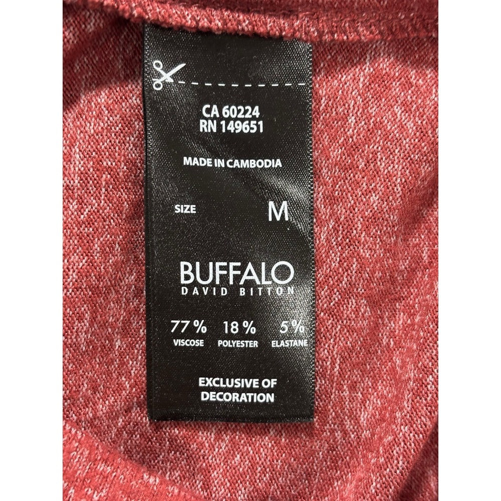 Buffalo David Bitton Womens M Red Heathered Crewneck Sweatshirt Casual Cozy
