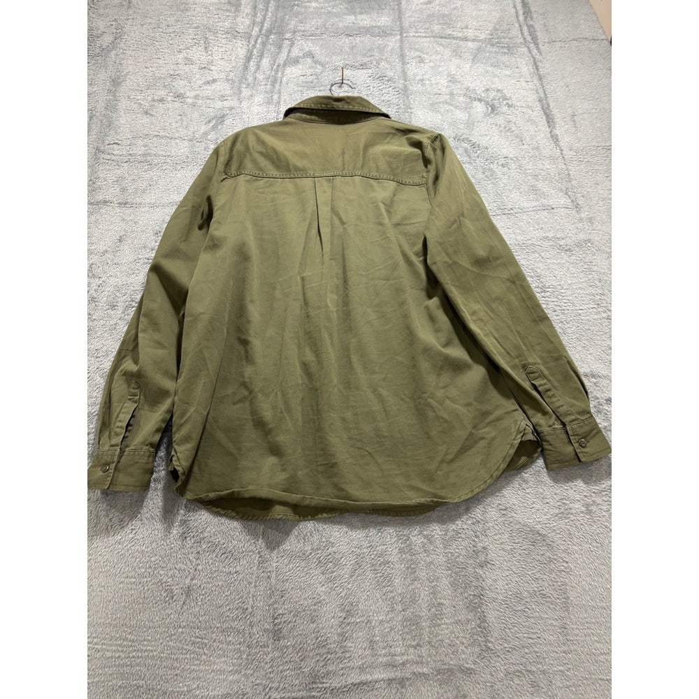 Old Navy M Olive Green Utility Button Down Shirt Womens Casual Boho