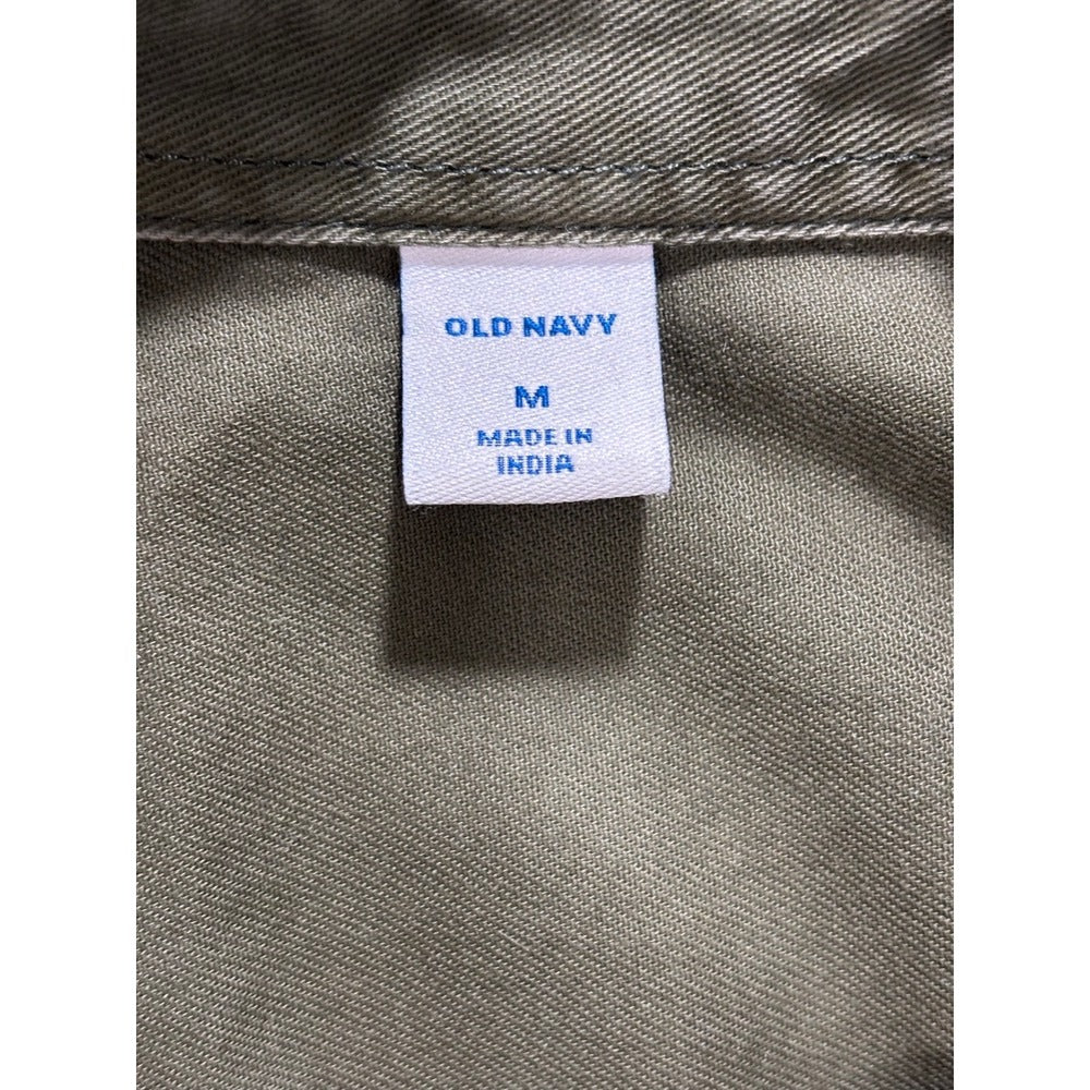 Old Navy M Olive Green Utility Button Down Shirt Womens Casual Boho