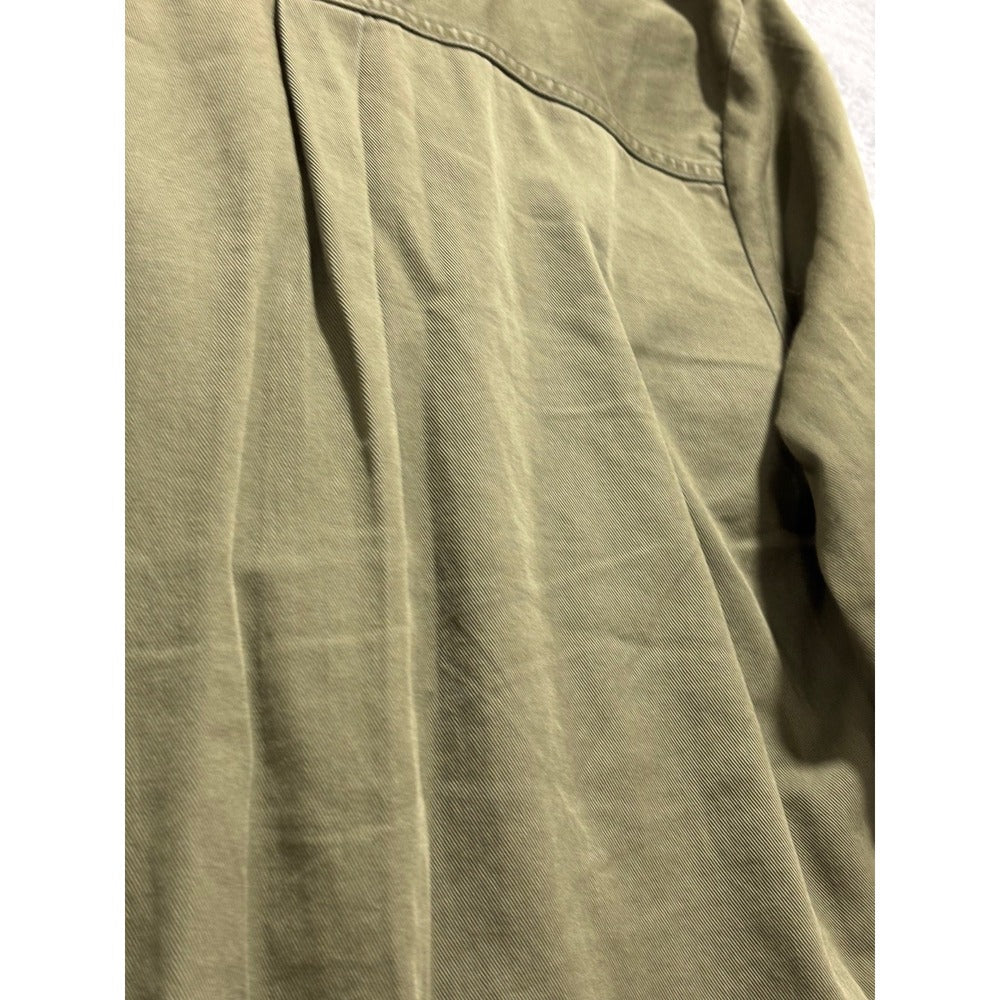 Old Navy M Olive Green Utility Button Down Shirt Womens Casual Boho
