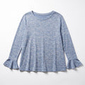 Gap S Heather Blue Bell-Sleeve Boatneck Top Womens Casual Boho