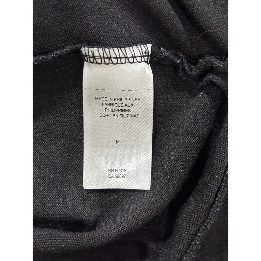 Lucky Brand M Black Crewneck Long Sleeve Top Womens Casual Cozy