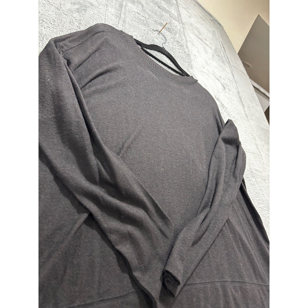 Lucky Brand M Black Crewneck Long Sleeve Top Womens Casual Cozy