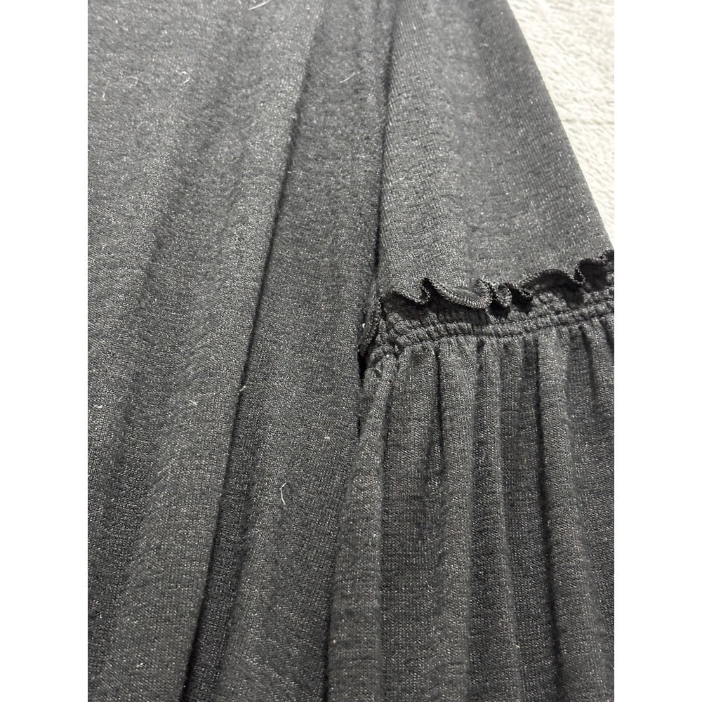 Gap Womens S Black Bell Sleeve Ruffle Cuff Top Boho Casual Cozy