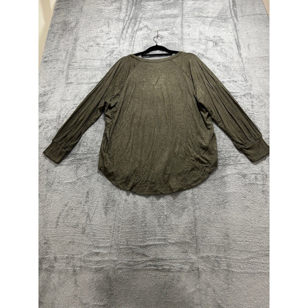 LOFT M Olive Green Raglan Long Sleeve Top Womens Casual Cozy Shirt