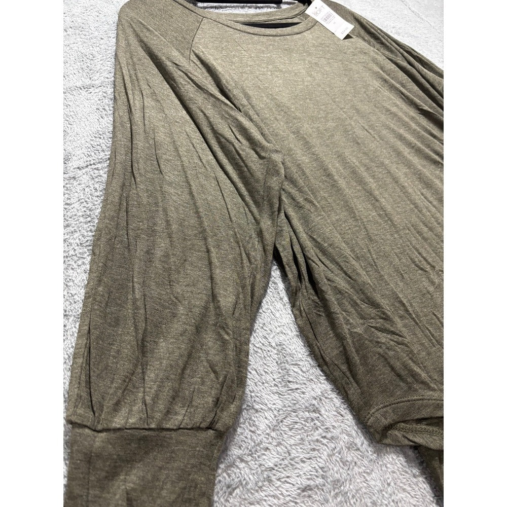 LOFT M Olive Green Raglan Long Sleeve Top Womens Casual Cozy Shirt