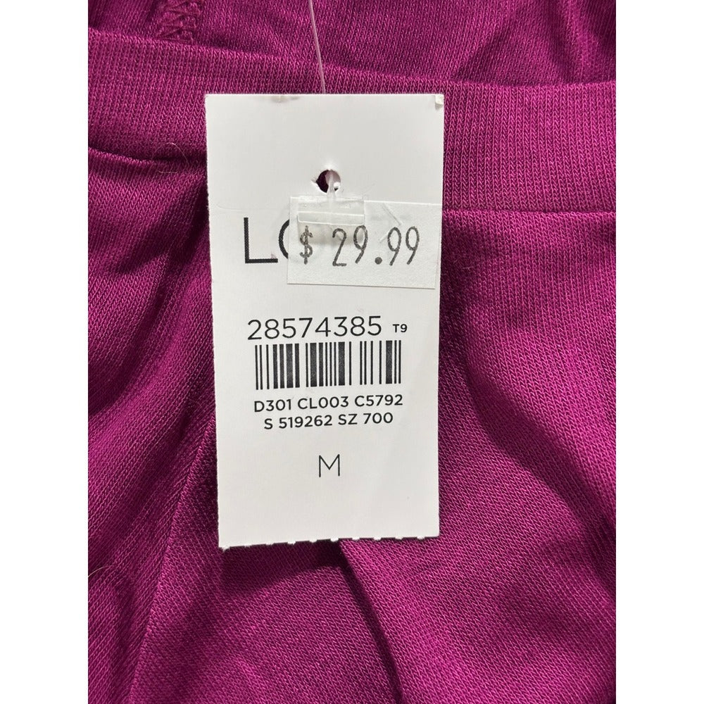LOFT Womens M Magenta Raglan Long Sleeve Top Casual Boho Shirt NWT
