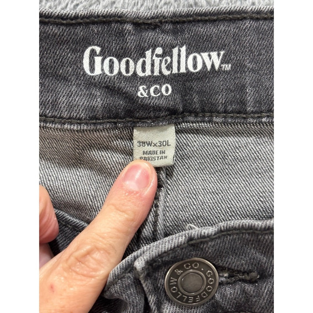 Goodfellow Mens 38x30 Gray Straight Leg Jeans Denim Pants Casual Minimalist