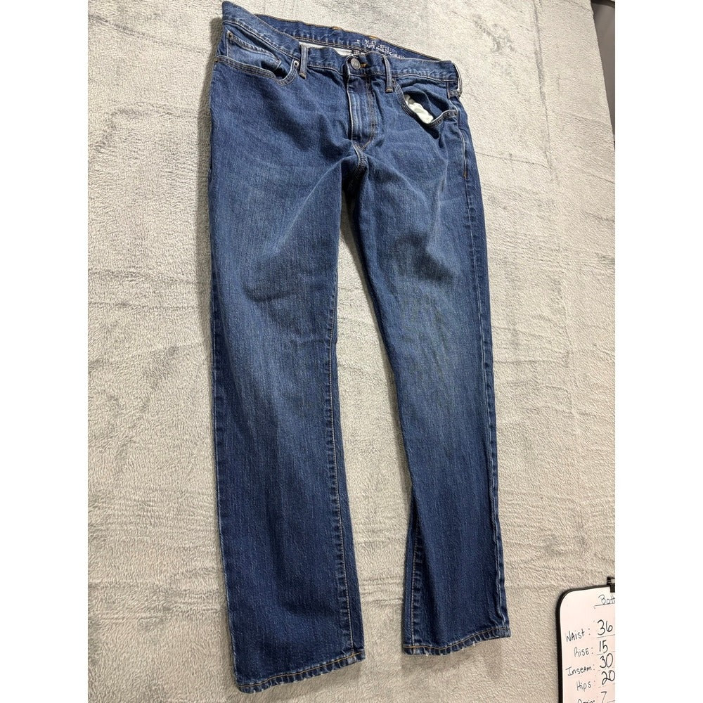 Gap 36/30 Blue Athletic Stretch Straight Jeans Mens Casual Minimalist Denim
