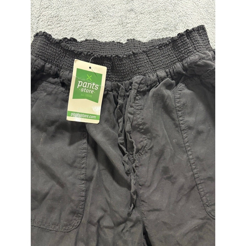 Love Tree Womens L Black Smocked Waist Jogger Pants NWT Casual Athleisure Boho