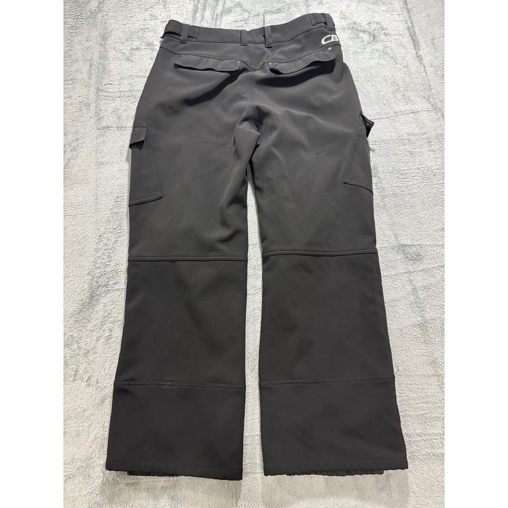 CB Womens M Black Softshell Fleece Lined Snow Cargo Pants Athleisure Casual