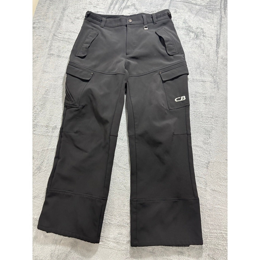 CB Womens M Black Softshell Fleece Lined Snow Cargo Pants Athleisure Casual