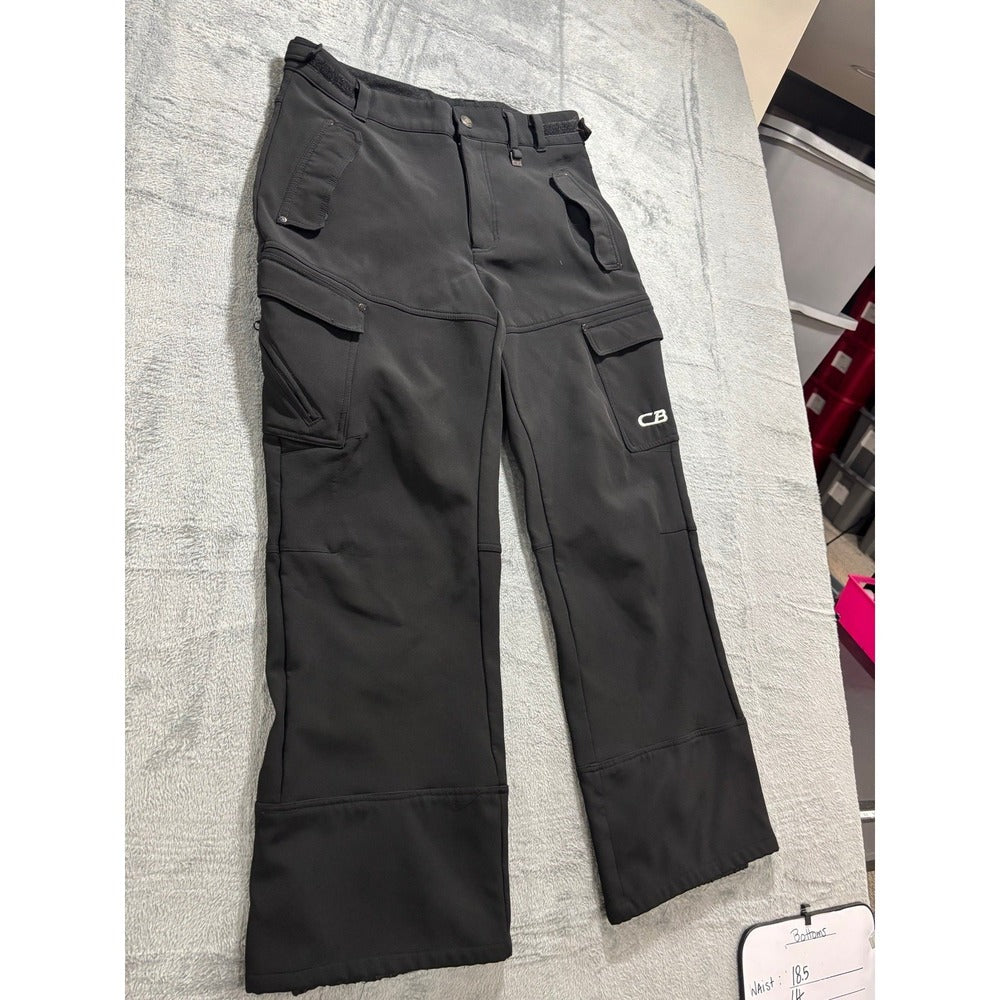 CB Womens M Black Softshell Fleece Lined Snow Cargo Pants Athleisure Casual