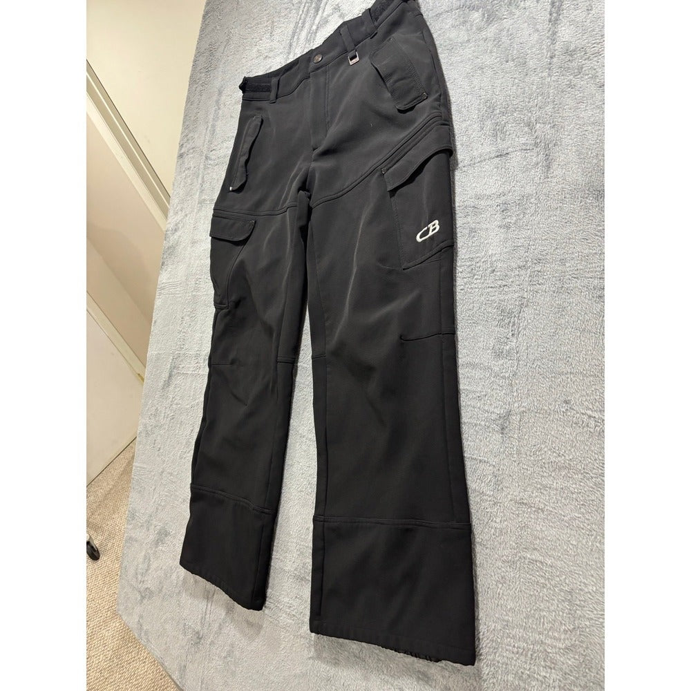CB Womens M Black Softshell Fleece Lined Snow Cargo Pants Athleisure Casual