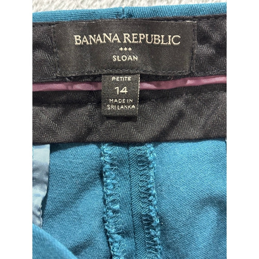 Banana Republic 14P Teal Sloan Slim Ankle Pants Womens Preppy Casual