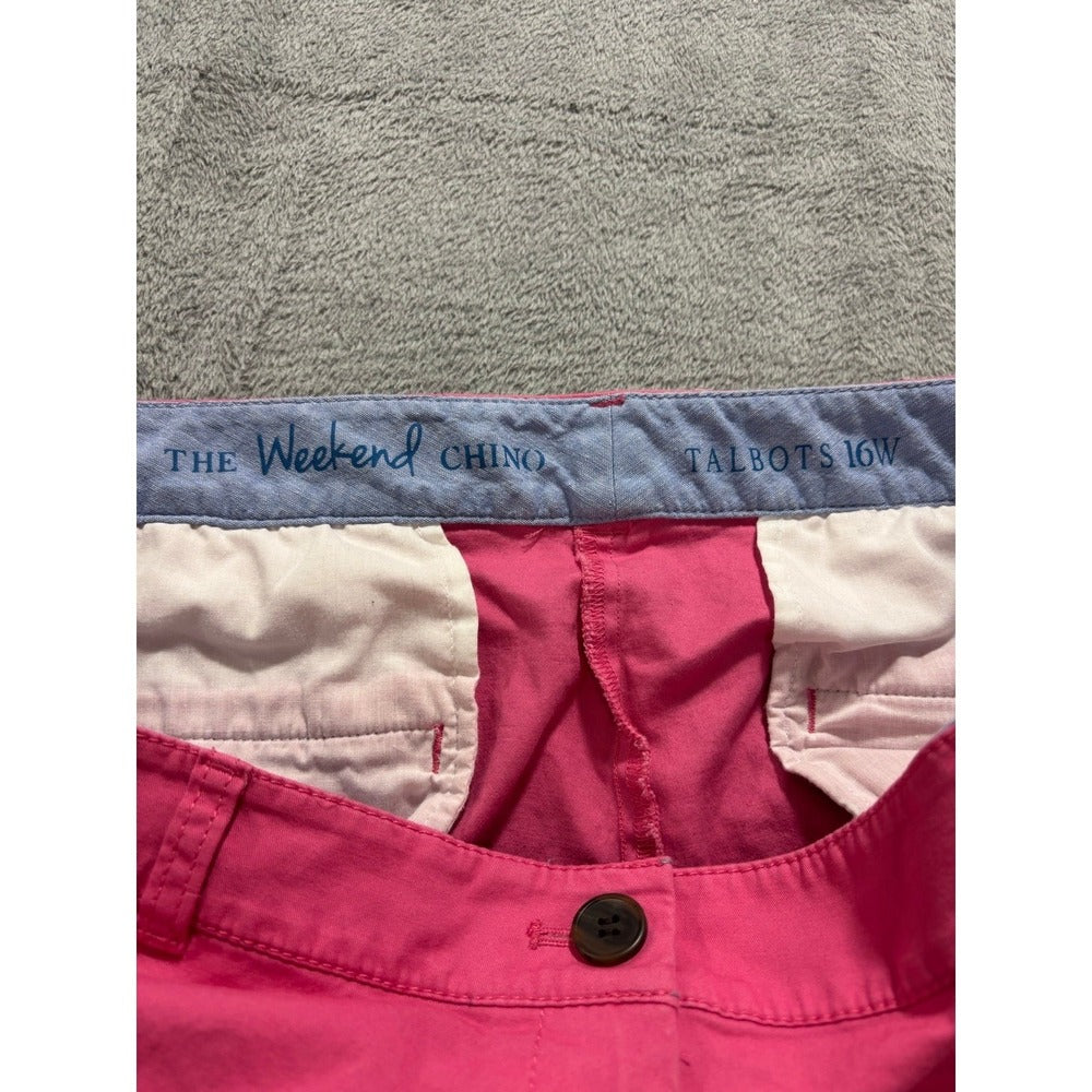 Talbots 16W Pink The Weekend Chino Pants Womens Preppy Casual