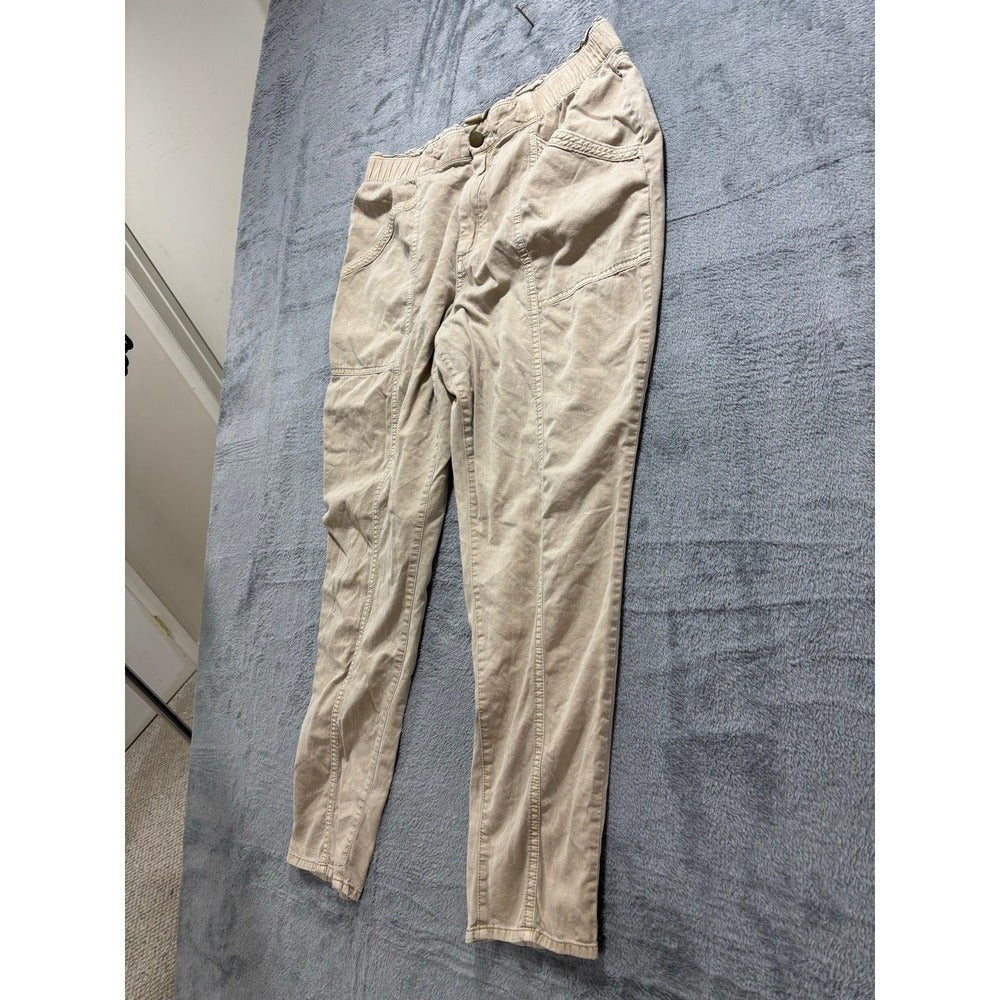 Old Navy L Tan Pull On Elastic Waist Pants Womens Casual Boho Utility