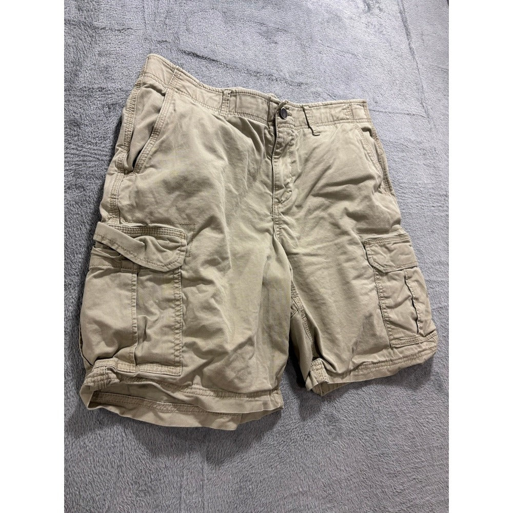George 34 Khaki Cargo Shorts Mens Casual Minimalist Utility