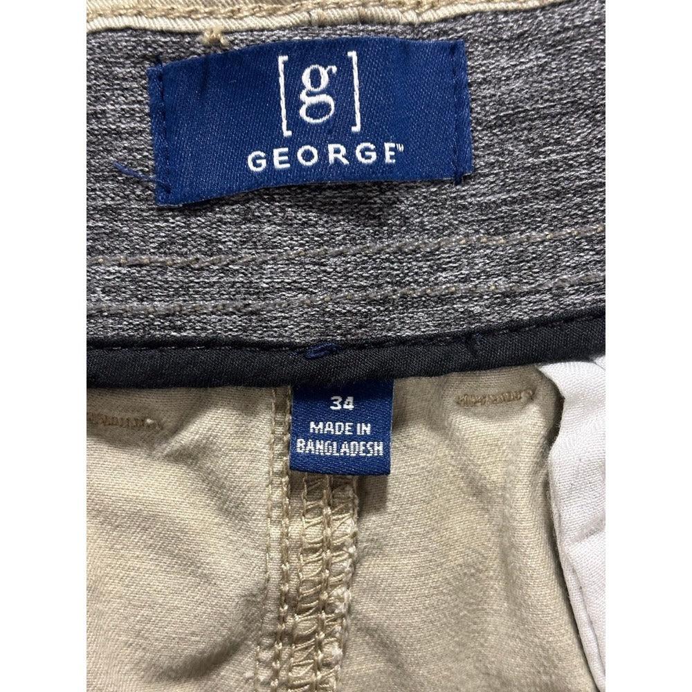 George 34 Khaki Cargo Shorts Mens Casual Minimalist Utility