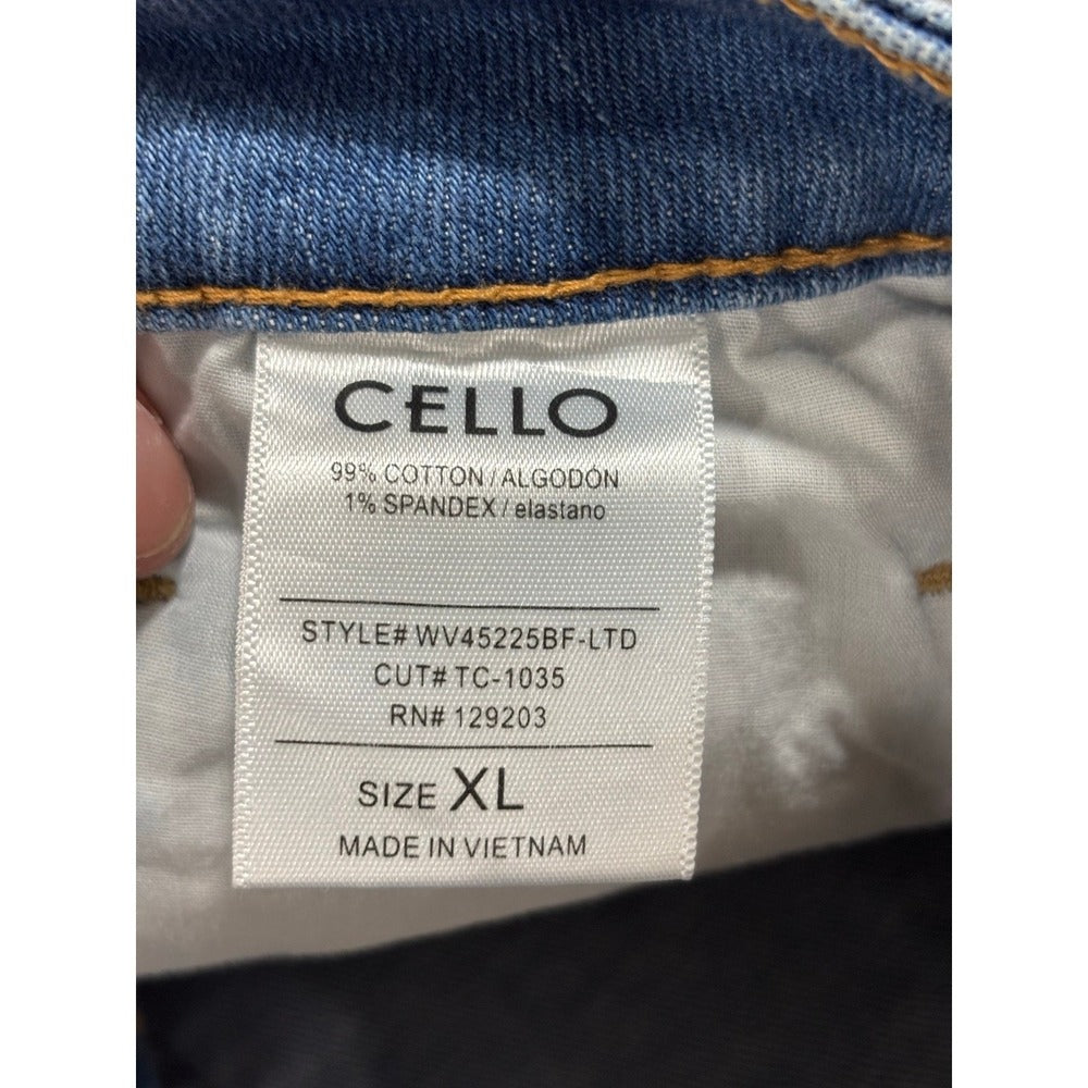 Cello XL Womens Light Wash Distressed Cutoff Denim Shorts Boho Casual
