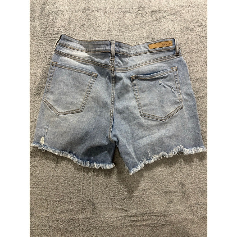 Cello XL Womens Light Wash Distressed Cutoff Denim Shorts Boho Casual