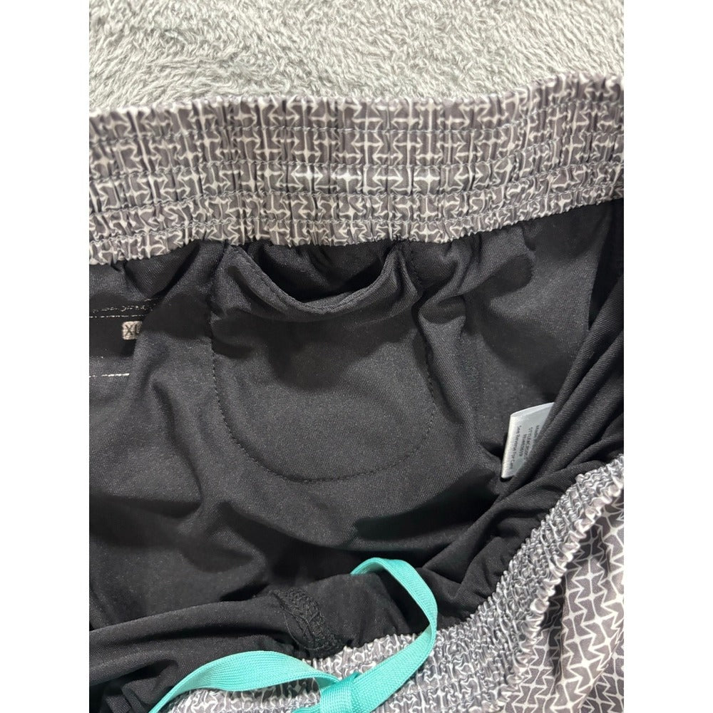 RBX Womens XL Gray Teal Trim Lined Athletic Running Shorts Athleisure