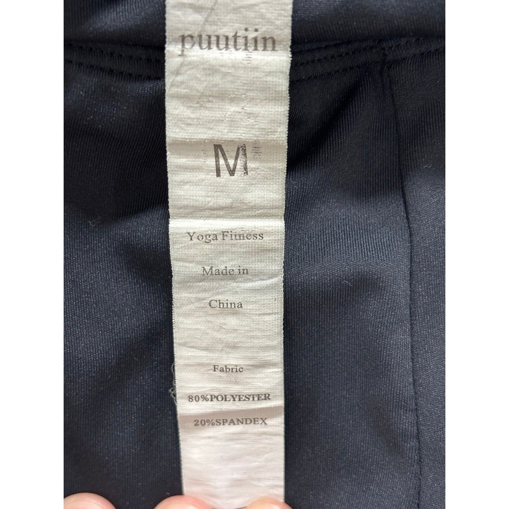 Puutiin Womens M Black Flare Yoga Pants Athleisure Casual Cozy