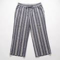 Old Navy L Blue Striped Linen Blend Drawstring Pants Womens Coastal Boho Casual