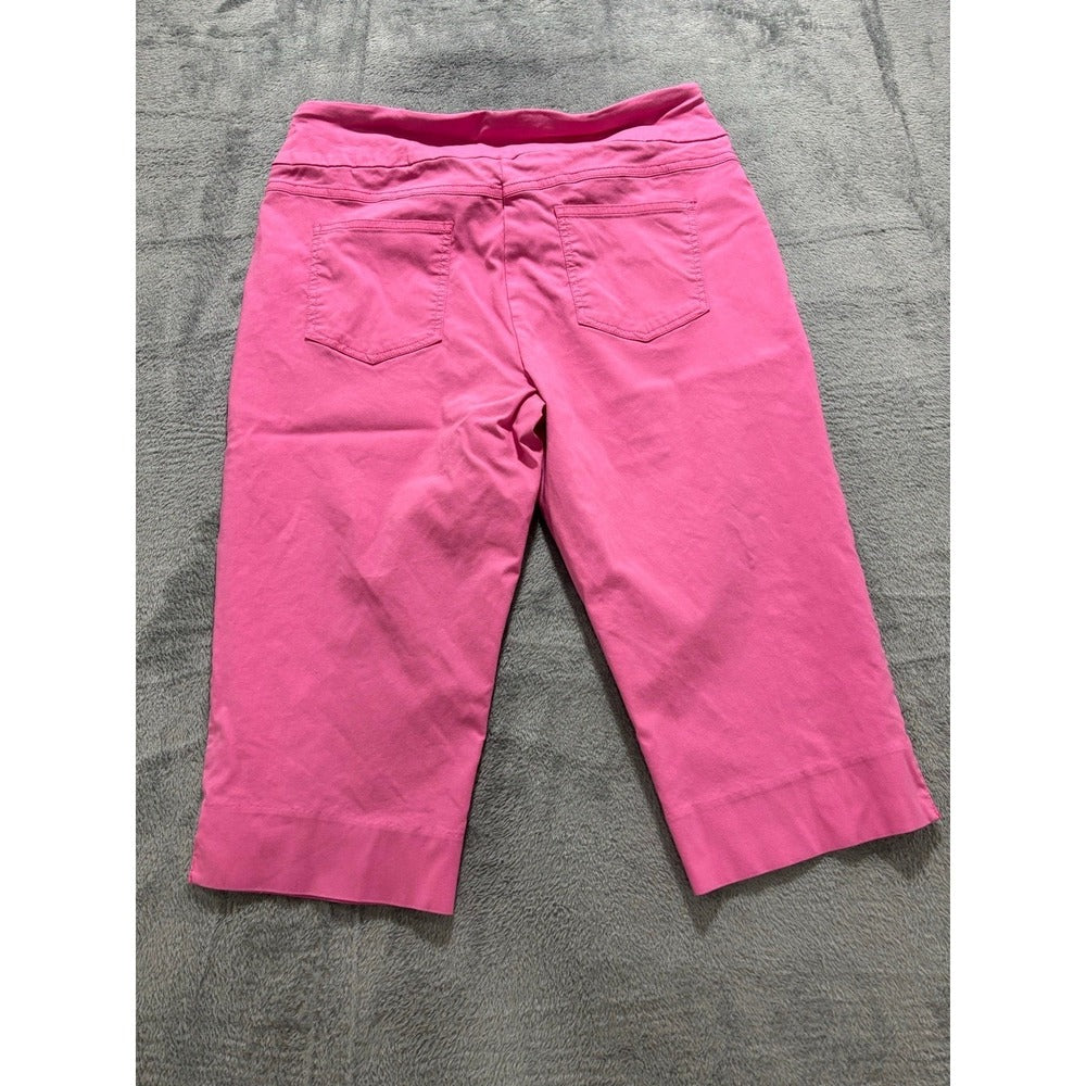 Ruby Rd Womens 16 Pink Pull-On Capri Pants Casual Cozy Cropped Trousers