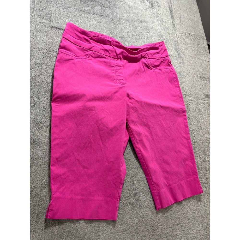 Ruby Rd Womens 16P Pink Pull On Capri Pants Casual Preppy Cozy