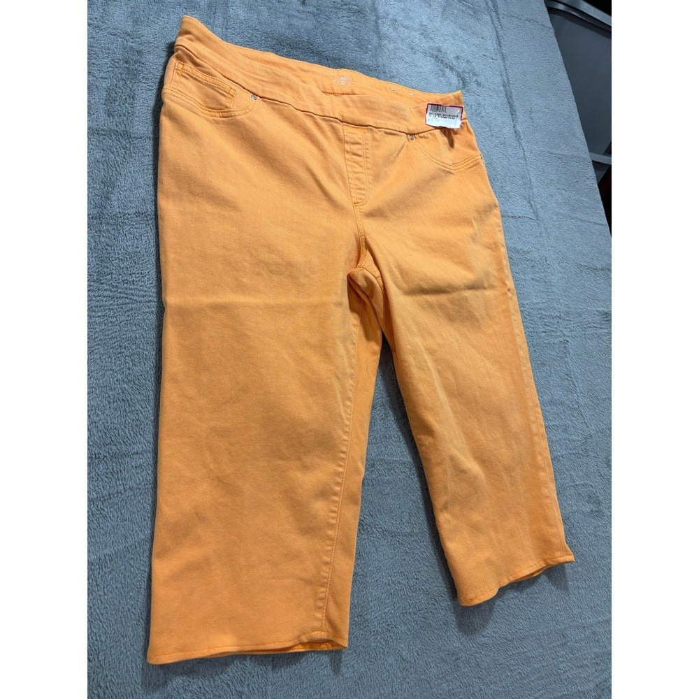 Chico's 16 Womens Orange Pull-On Capri Pants Boho Casual 3 NWT