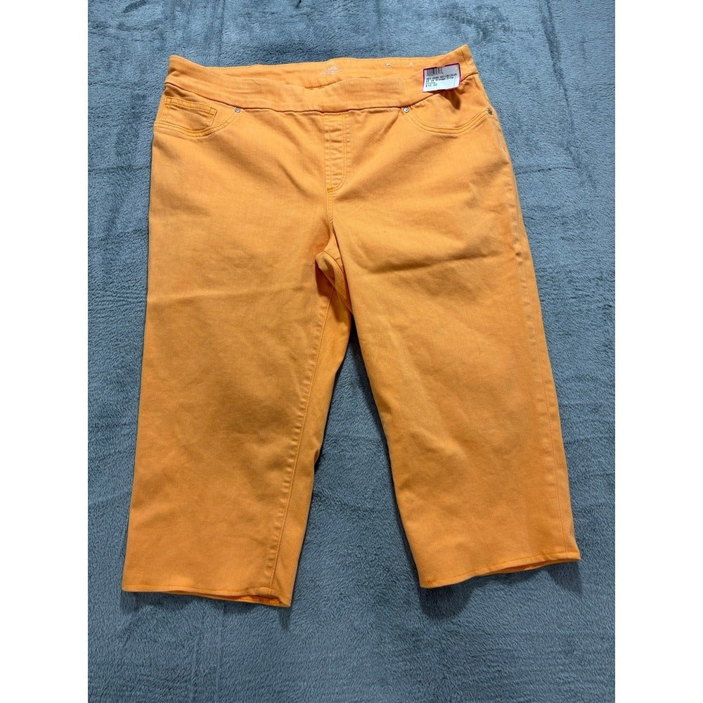 Chico's 16 Womens Orange Pull-On Capri Pants Boho Casual 3 NWT