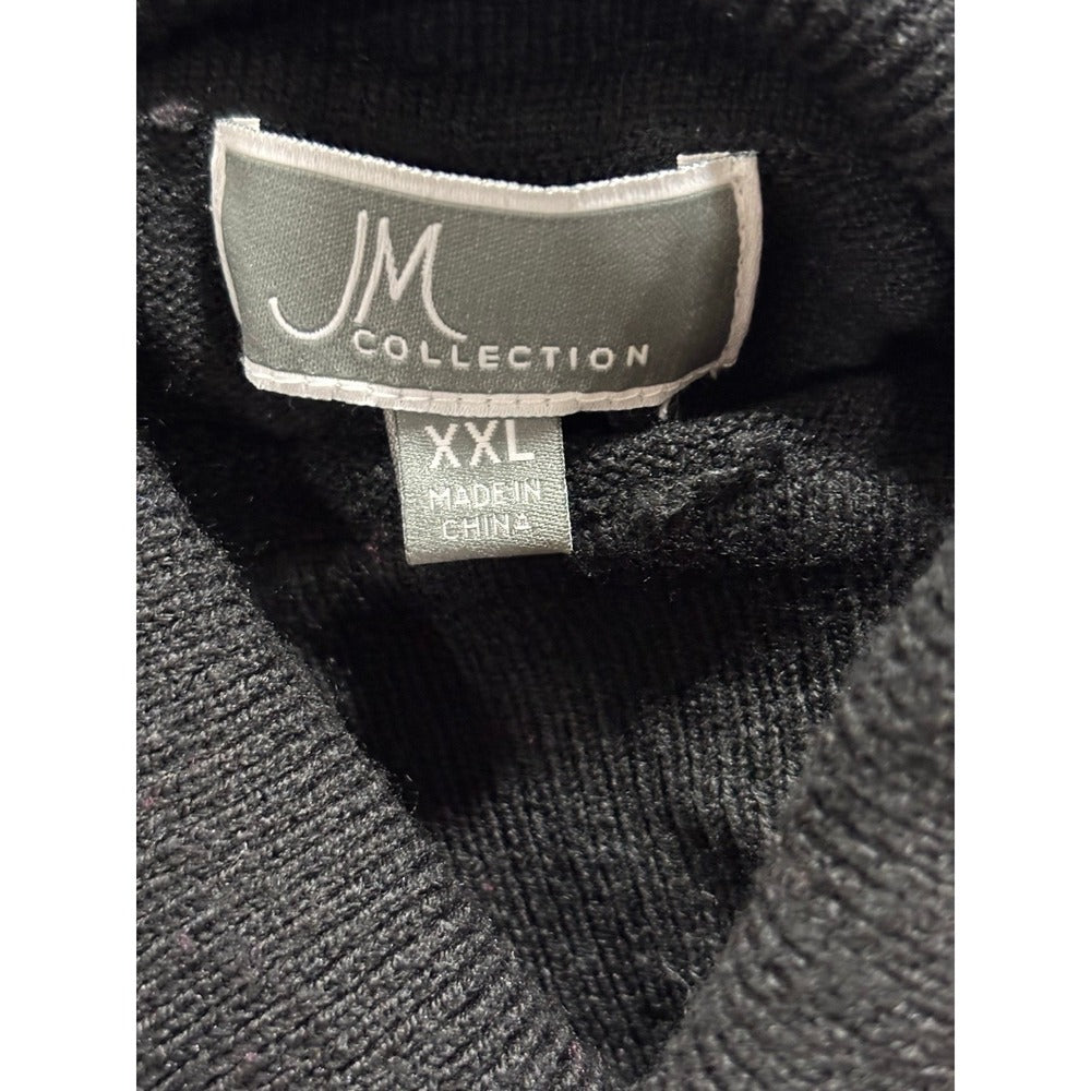JM Collection XXL Womens Black Turtleneck Sweater