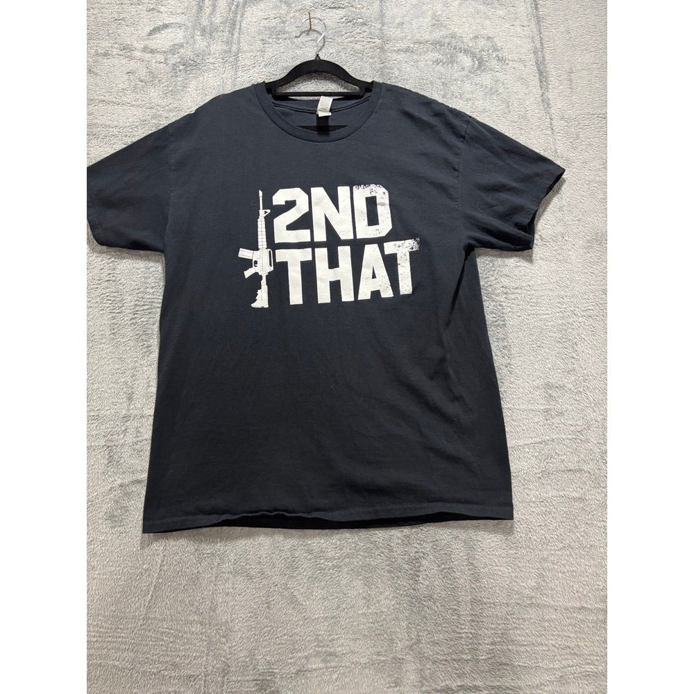 Gildan L Black 2ND THAT Graphic Tee Shirt Vintage Casual Mens