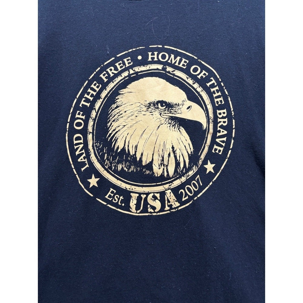Lot 2 Mens L Black US Army PFU Eagle Home of the Brave Graphic T-Shirts Vintage