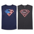 Under Armour Superman 2-Tee Bundle L Blue Black Graphic Athleisure Vintage