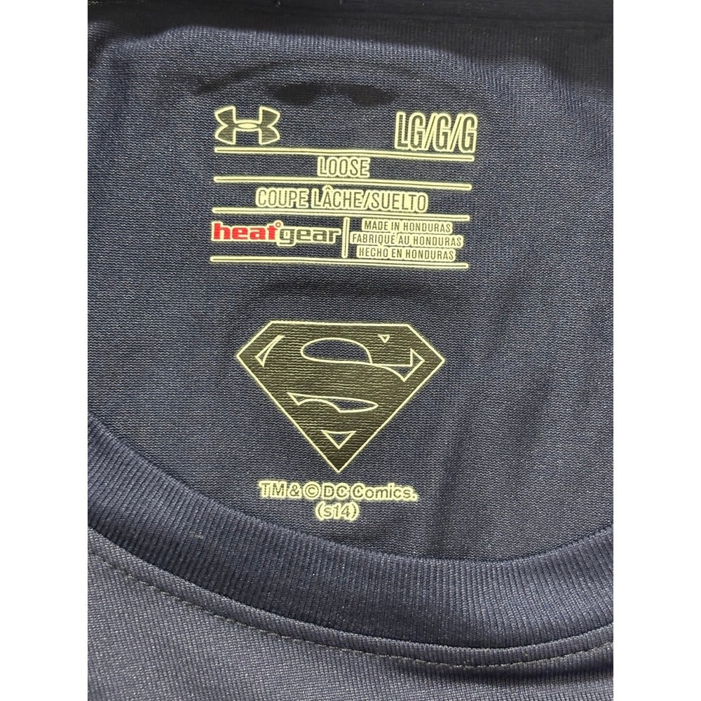 Under Armour Superman 2-Tee Bundle L Blue Black Graphic Athleisure Vintage